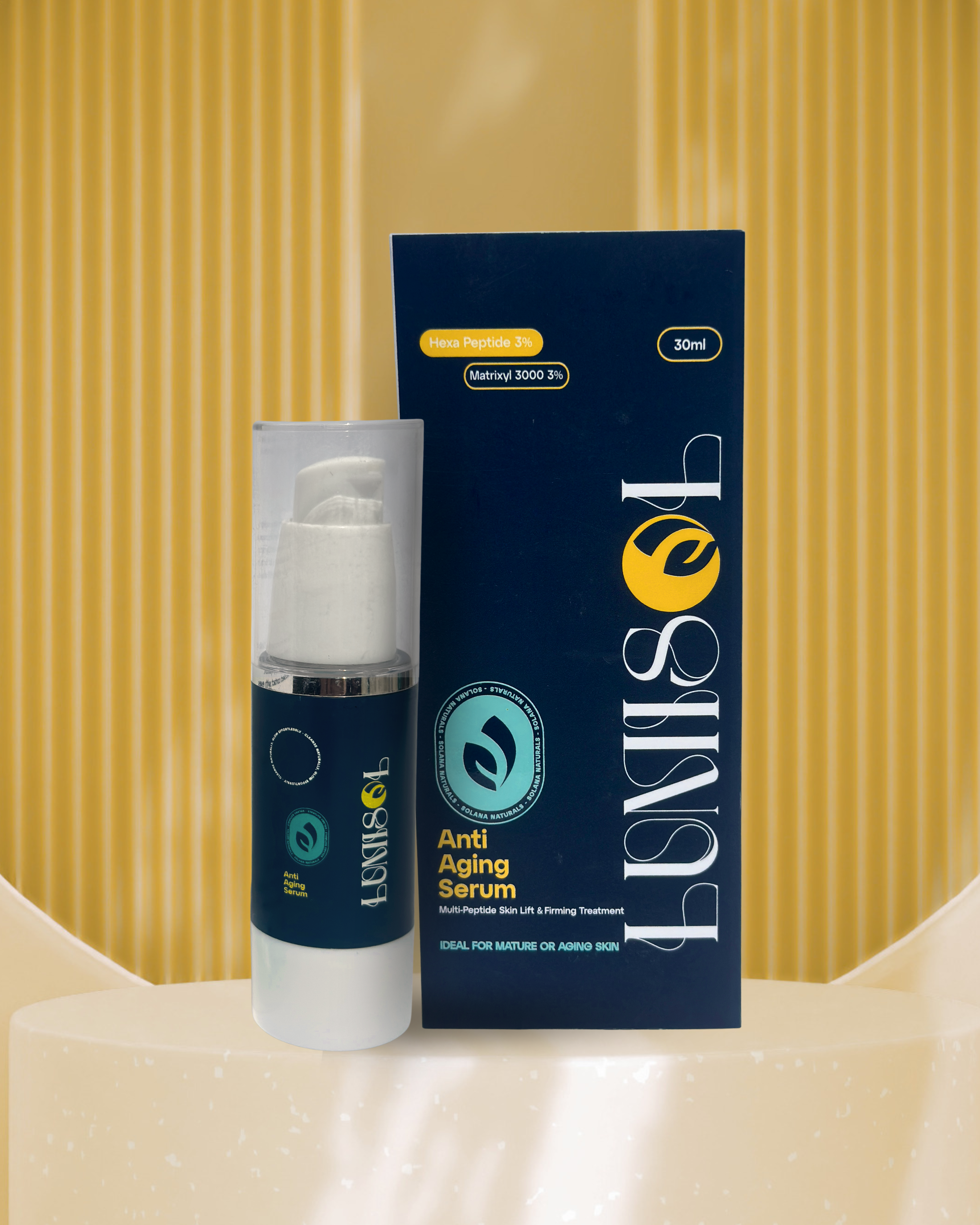 Lumisol Argireline Matrixyl peptide anti-aging serum for fine lines and wrinkles