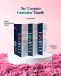 Complete Correction bundle with three Lumisol serums for acne, dark spots and dullness