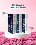 Complete Correction bundle with three Lumisol serums for acne, dark spots and dullness